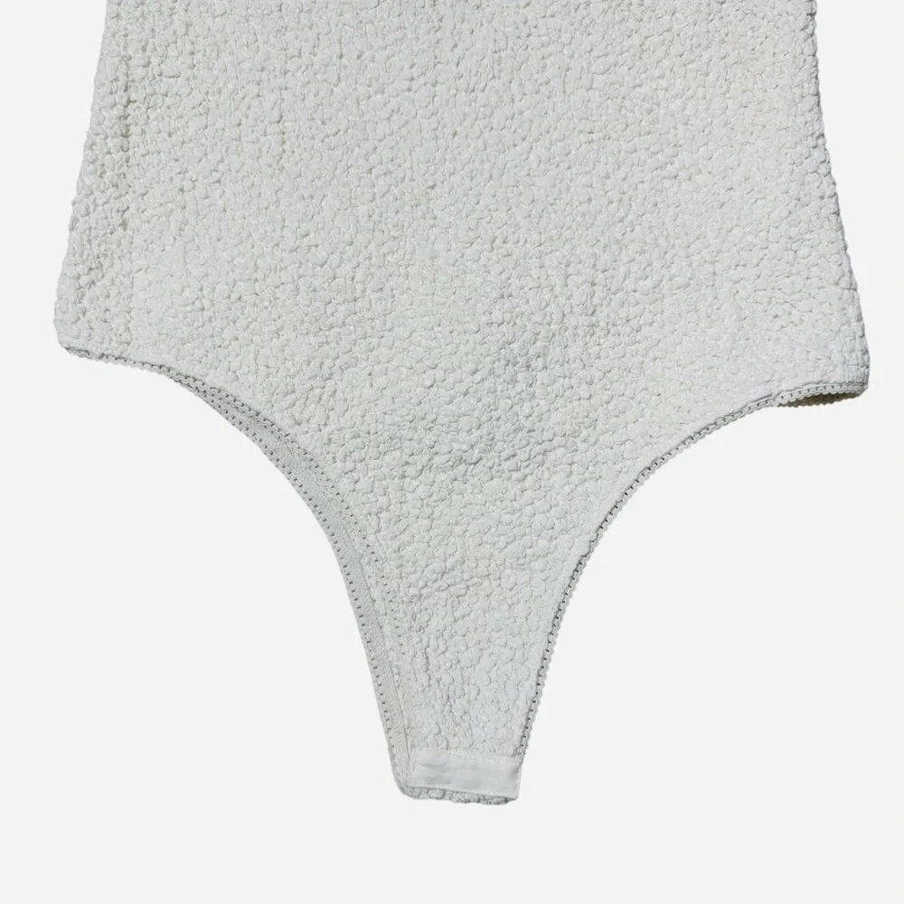NWT New Free People Seaside Marshmallow White Bodysuit Size M